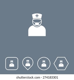Nurse Icon on Flat UI Colors with Different Shapes. Eps-10.