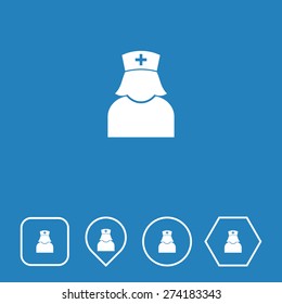 Nurse Icon on Flat UI Colors with Different Shapes. Eps-10.