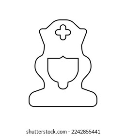 icono de enfermera en un fondo blanco, ilustración vectorial