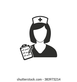 Nurse  icon  on white background. Vector illustration.