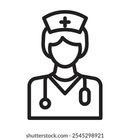 Nurse icon outline set sign