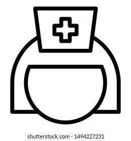 Nurse icon. Outline nurse vector icon for web design isolated on white background