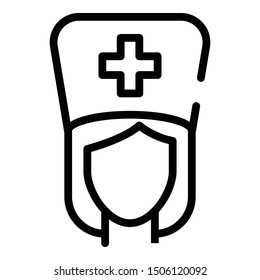 Nurse icon. Outline nurse vector icon for web design isolated on white background