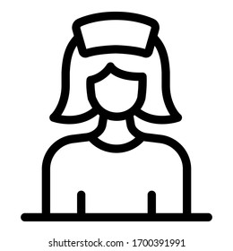 Nurse icon. Outline nurse vector icon for web design isolated on white background
