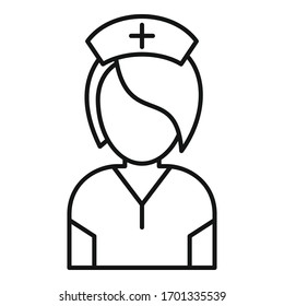 Nurse icon. Outline nurse vector icon for web design isolated on white background