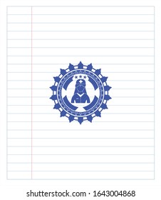 nurse icon pen effect. Blue ink. Vector Illustration. Detailed.