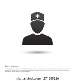 Nurse Icon, pictogram icon on gray background.