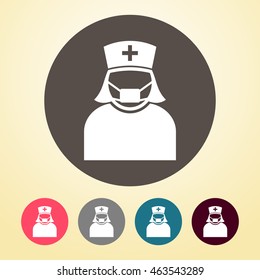 Nurse Icon in round shape.