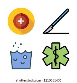 nurse icon set. vector set about hand wash, health clinic, scalpel and hospital icons set.