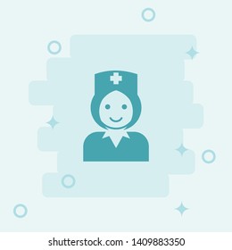 Nurse Icon. Simple icon, blue colored icon illustration. - Vector