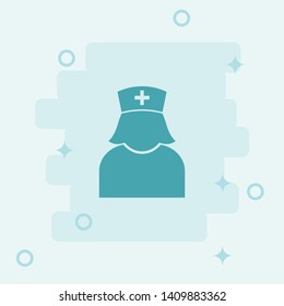 Nurse Icon. Simple icon, blue colored icon illustration. - Vector