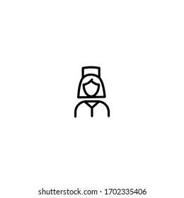nurse icon. simple, flat, black, outline. medical and health icon.