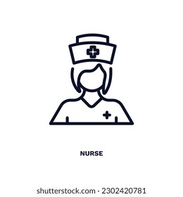 nurse icon. Thin line nurse icon from ai and future technology collection. Outline vector isolated on white background. Editable nurse symbol can be used web and mobile