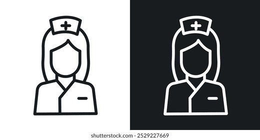 Nurse icon in Thin line black color. flat simple vector symbols illustration.
