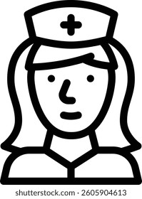 nurse icon. Thin Linear Style Design Isolated On White Background