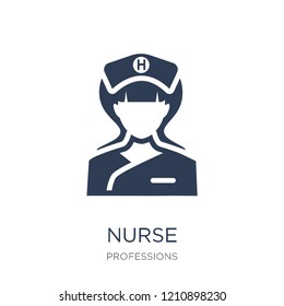 Nurse icon. Trendy flat vector Nurse icon on white background from Professions collection, vector illustration can be use for web and mobile, eps10