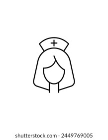 Icono de enfermera, ícono de la mejor línea del Vector.