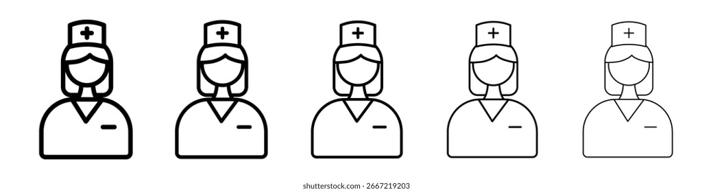 Icono de enfermera colección de Vector. EPS 10