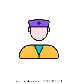 nurse icon vector. filled outline style. isolated on white background