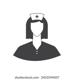 Diseño plano del Vector del icono de la enfermera