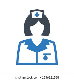 Krankenpflegesymbol, Vektorgrafik und Glyphe