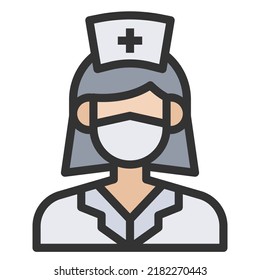 Icono de enfermería ilustración vectorial .