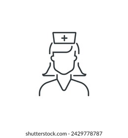 Icono de enfermera, ilustración vectorial de enfermera