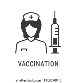 Nurse icon. Vector illustration isolated on white.