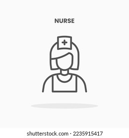 Nurse icon vector illustration line style. Great design for web, app and more. Editable Stroke and pixel perfect.