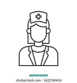nurse icon vector illustration logo template for many purpose. Isolated on white background.