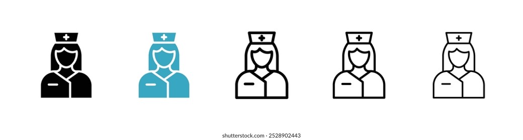 Conjunto de Ilustración vectorial de icono de enfermera