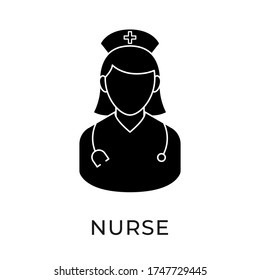Plantilla de ilustración vectorial de icono de enfermería. Diseño de icono de enfermería médica aislada en fondo blanco. 