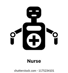 Nurse icon vector isolated on white background, logo concept of Nurse sign on transparent background, filled black symbol