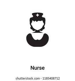 Nurse icon vector isolated on white background, logo concept of Nurse sign on transparent background, filled black symbol