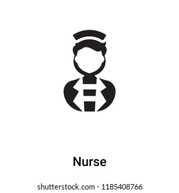 Nurse icon vector isolated on white background, logo concept of Nurse sign on transparent background, filled black symbol