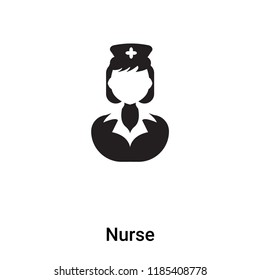 Nurse icon vector isolated on white background, logo concept of Nurse sign on transparent background, filled black symbol
