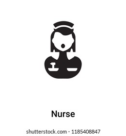 Nurse icon vector isolated on white background, logo concept of Nurse sign on transparent background, filled black symbol