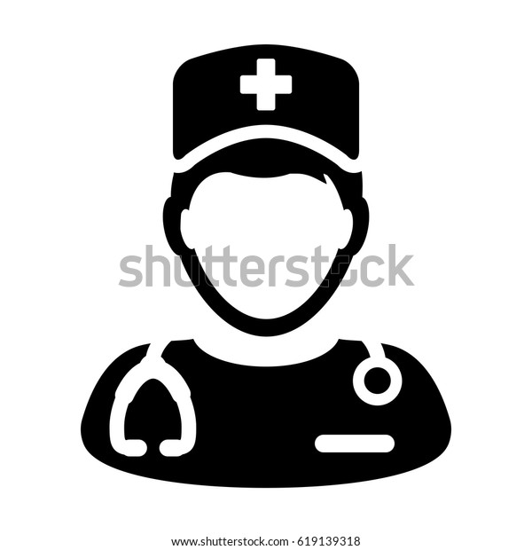 Nurse Icon Vector Medical Assistant Stethoscope Stock Vector