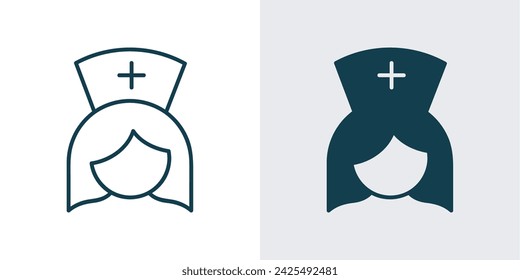 Nurse icon vector. medical nurse line and solid icon illustration