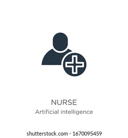 Nurse icon vector. Trendy flat nurse icon from artificial intelligence collection isolated on white background. Vector illustration can be used for web and mobile graphic design, logo, eps10