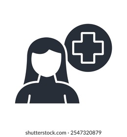 nurse icon. vector.Editable stroke.linear style sign for use web design,logo.Symbol illustration.