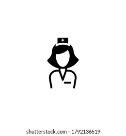 Nurse icon for your website, logo, app, UI, product print. Nurse concept flat Silhouette vector illustration icon