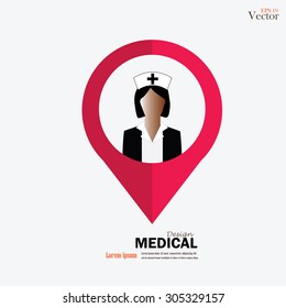 nurse icon.nurse.vector illustration.
