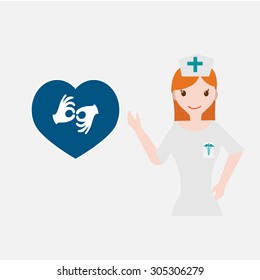 Nurse illustration over white color background
