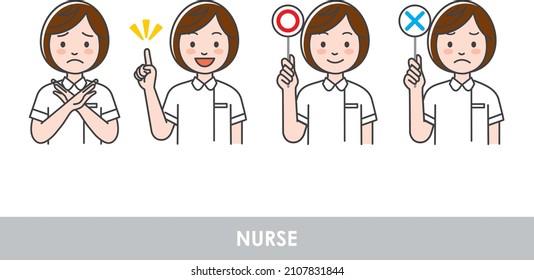 Nurse illustration pattern material set