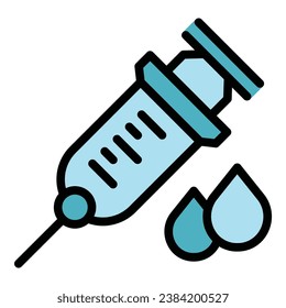 Nurse injection icon outline vector. Help service. Medic care color flat