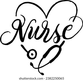 Nurse inspirational quote. Handlettering Quote. Thank you Nurse slogan good for greeting cards, flyer, social media, web, t-shirt design, posters, ads, instagram, etc. Vector Illustration.