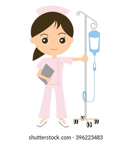 Nurse with an intravenous drip