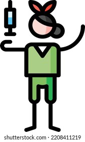 ilustración de material de elementos de diseño aislado de enfermería. Vector de fondo blanco