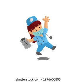 Ilustración del vector de diseño de caracteres de salto de enfermería para el Día Internacional de Enfermería